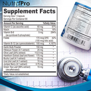 Nutrapro Blood Pressure Supplements – Healthy Heart, Cholesterol Level, Blood Pressure Support 90 Capsules.