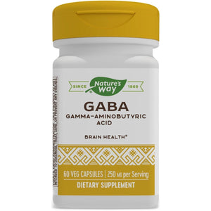 Nature'S Way GABA Gamma-Aminobutyric Acid, Supports Brain Health*, 60 Capsules