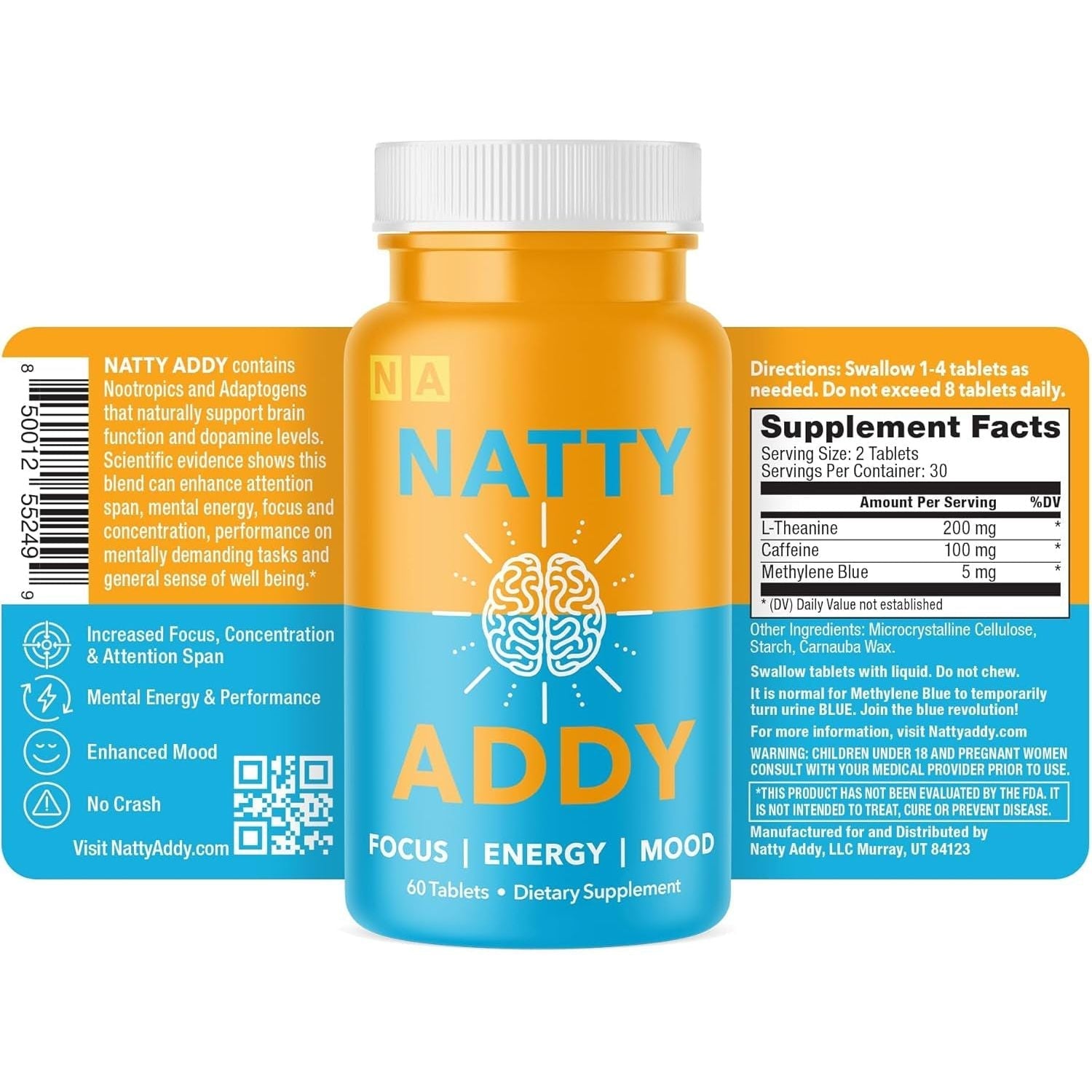 Maximum Strength Brain Support - Methylene Blue, Caffeine, and L-Theanine