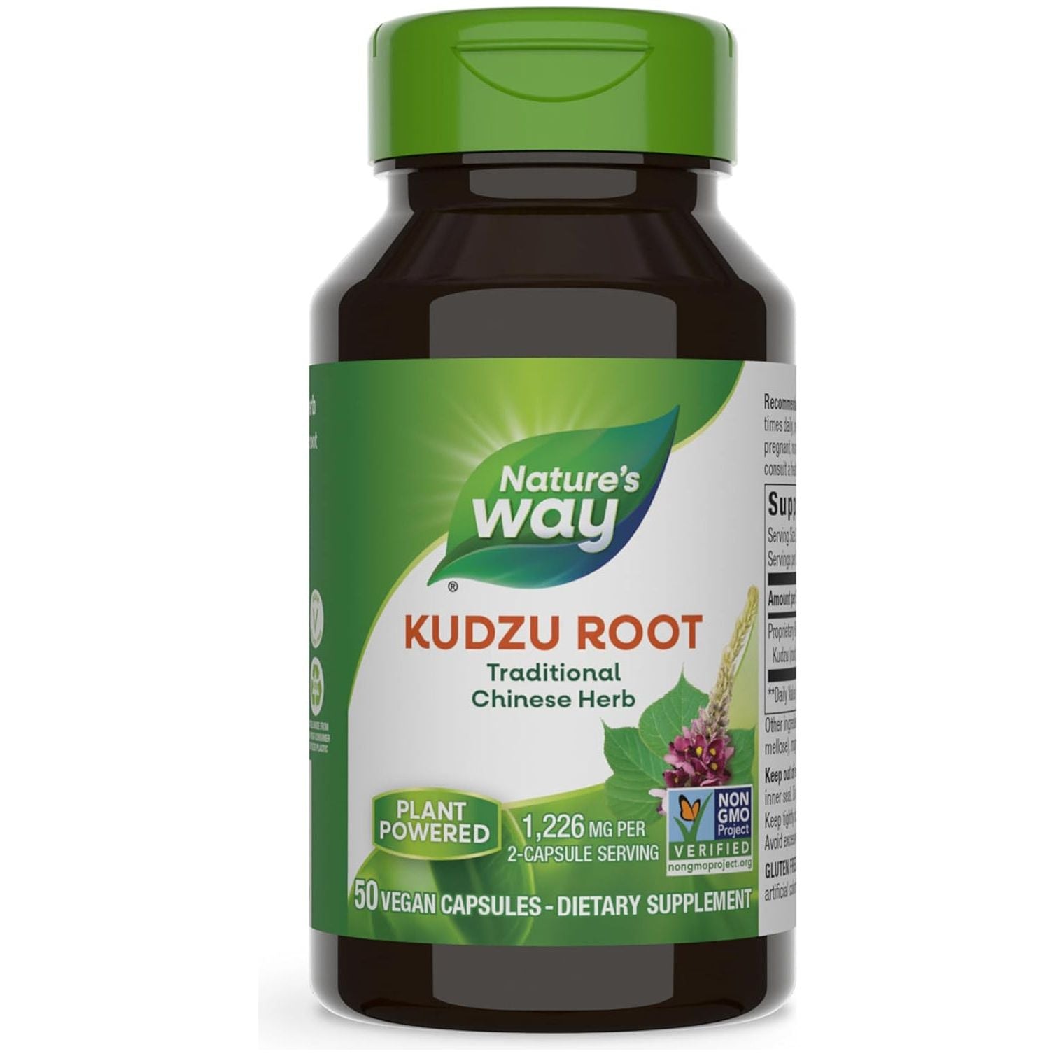 Nature'S Way Kudzu Root, 1,226 Mg per 2-Capsule Serving, Non-Gmo Project Verified, 50 Vegan Capsules