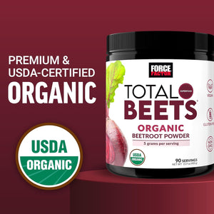 Force Factor Total Beets Organic Beetroot Powder Superfood to Boost Daily Nutrition,Unflavored, 90 Servings