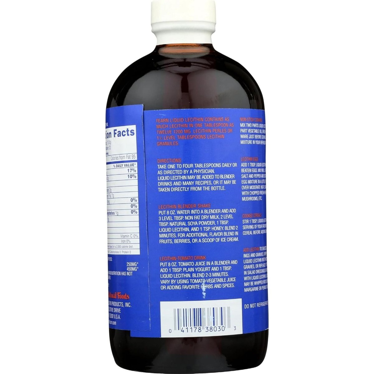 Fearn Natural Foods Liquid Lecithin, 16 Ounce - Suppviv