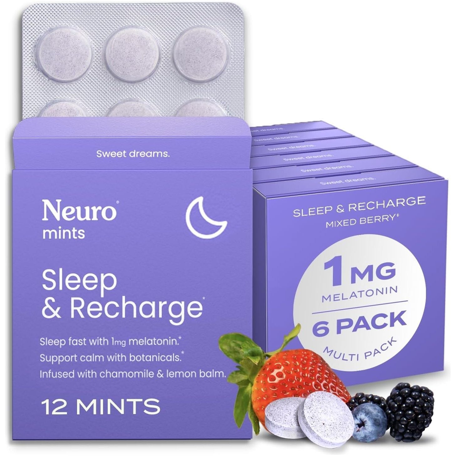 Neuro Melatonin 1 Mg Sleep & Recharge Mints (72 Pieces)