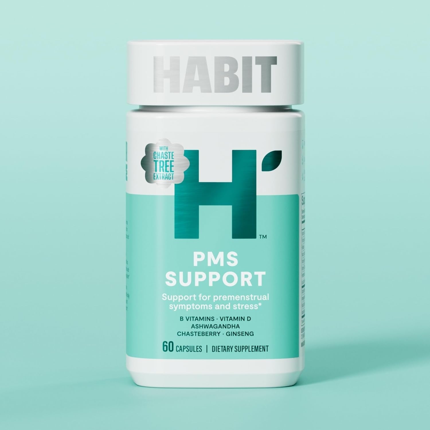 Habit PMS Support Supplement for Women - Supports Premenstrual Symptoms & Stress, Hormone Balance (60 Capsules)