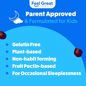 Feel Great Kids Melatonin Gummy Sleep Aid | Strawberry Flavored - 60 Day Supply - Suppviv