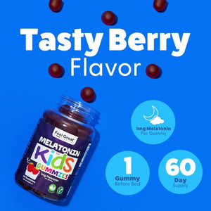 Feel Great Kids Melatonin Gummy Sleep Aid | Strawberry Flavored - 60 Day Supply - Suppviv