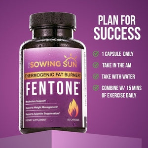 Fentone Thermogenic Fat Burner Energy Booster & Weight Loss 60 Diet Pills - Suppviv