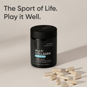Sports Research Multi Collagen Pills (Type I, II, III, V, X) Hydrolyzed Collagen Peptides 90 Capsules