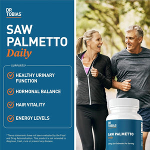Dr. Tobias Saw Palmetto Supplement, Supports Urinary Health, Hormonal Balance, Prostate Health, & Hair Vitality, (500Mg,100 Servings)