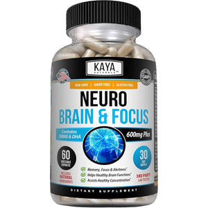 Kaya Naturals - Nootropic Brain Support Supplement - Focus & Concentration & Learning Accuracy - 60 Count