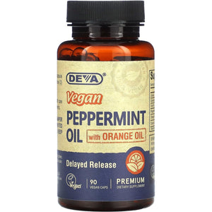 DEVA Nutrition Premium Vegan Peppermint Oil with Orange Oil, Delayed Release, 90 Capsules