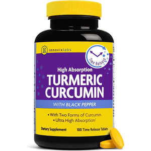 Innovixlabs Turmeric Curcumin with Black Pepper Extract - Time Release Turmeric Supplement - 100 Ct