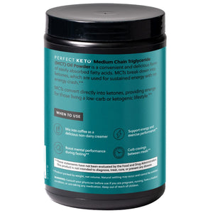 Perfect Keto 7G MCT Oil Powder, Medium Chain Triglycerides Supplement, 30 Servings