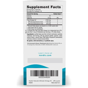 Nordic Naturals Ultimate Omega 2X, Lemon Flavor - 2150 Mg Omega - 90 SoftGels