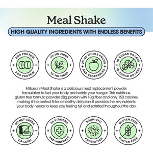 Fit & Lean Meal Shake, Fat Burning Meal Replacement, Protein, Fiber, Probiotics, Vanilla, 1Lb, 10 Servings - Suppviv