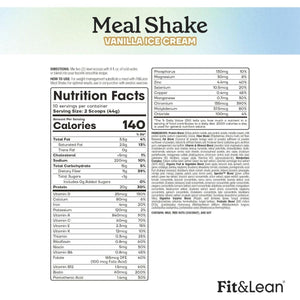 Fit & Lean Meal Shake, Fat Burning Meal Replacement, Protein, Fiber, Probiotics, Vanilla, 1Lb, 10 Servings - Suppviv
