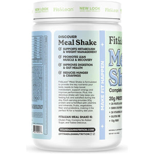 Fit & Lean Meal Shake, Fat Burning Meal Replacement, Protein, Fiber, Probiotics, Vanilla, 1Lb, 10 Servings - Suppviv