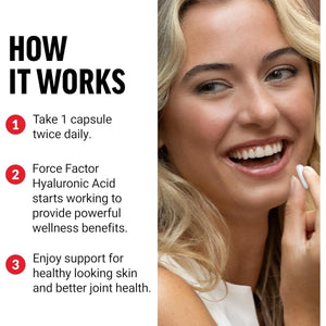 FORCE FACTOR Hyaluronic Acid Supplements, Hyaluronic Acid Capsules 60 Capsules - Suppviv