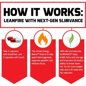 FORCE FACTOR Leanfire with Next - Gen SLIMVANCE Advanced Thermogenic Fat Burner for Weight Loss 60 Capsules - Suppviv