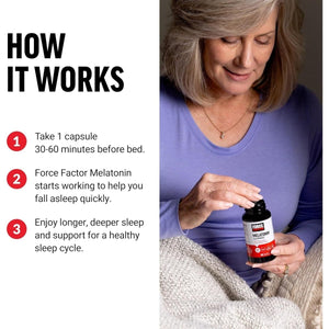 FORCE FACTOR Melatonin 5Mg (60 Vegetable Capsules) - Suppviv
