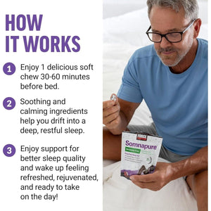 Force Factor Somnapure Melatonin - Free Soft Chews - Sleep Aid to Improve Sleep Quality 30 Soft Chews - Suppviv