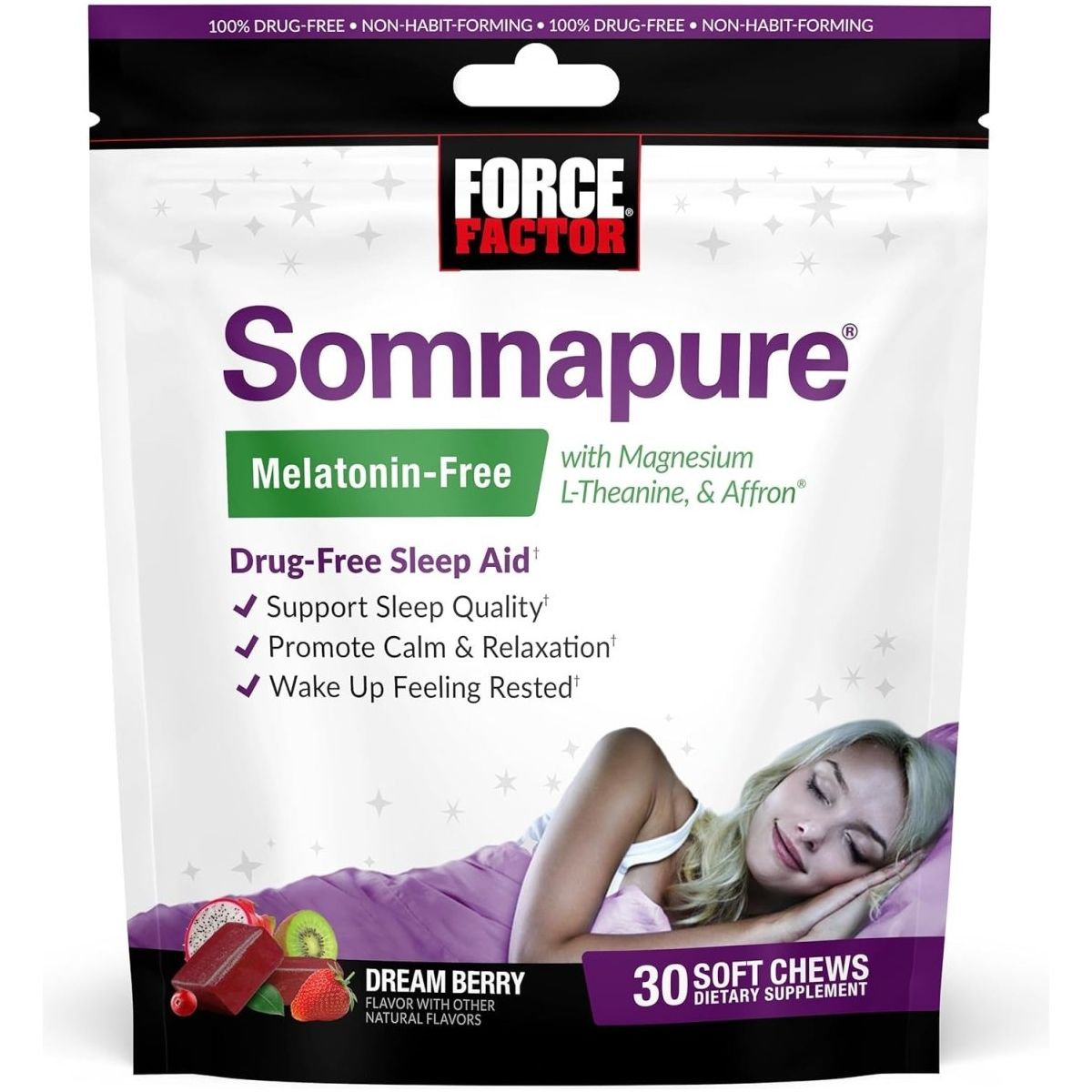 Force Factor Somnapure Melatonin - Free Soft Chews - Sleep Aid to Improve Sleep Quality 30 Soft Chews - Suppviv