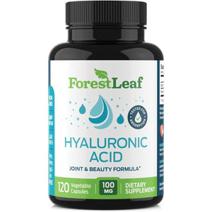 Forestleaf - Hyaluronic Acid Supplements - 120 Vegetable Capsules - Supports Skin Hydration, Joints, Bones & Hair - Suppviv