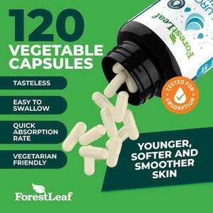 Forestleaf - Hyaluronic Acid Supplements - 120 Vegetable Capsules - Supports Skin Hydration, Joints, Bones & Hair - Suppviv