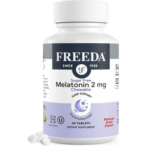 FREEDA Chewable Melatonin - Kosher 2Mg for Adults & Kids (60 Count) - Suppviv