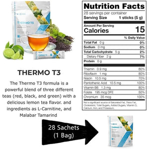 Fuxion Thermo T3 - Delicious Lemon Tea Flavor (Thermo TT3, 28 Sachets) - Suppviv