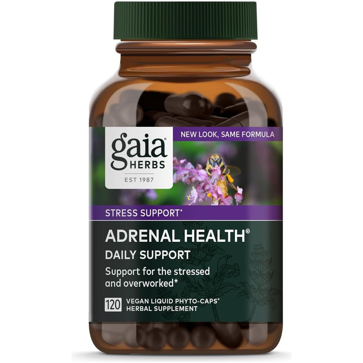 Gaia Herbs Adrenal Health Daily Support - Herbal Supplement (120 Capsules) - Suppviv