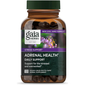 Gaia Herbs Adrenal Health Daily Support - Herbal Supplement (120 Capsules) - Suppviv