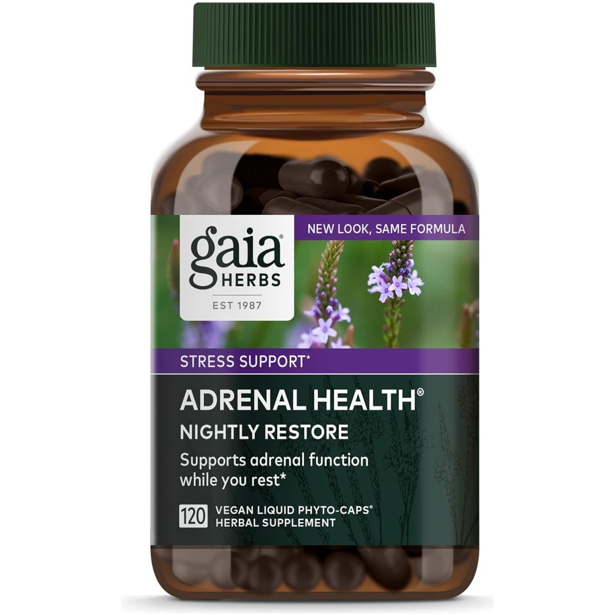 Gaia Herbs Adrenal Health Nightly Restore - Herbal Supplement (60 Servings) - Suppviv