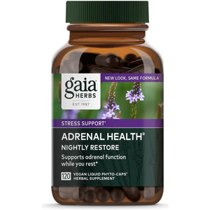Gaia Herbs Adrenal Health Nightly Restore - Herbal Supplement (60 Servings) - Suppviv