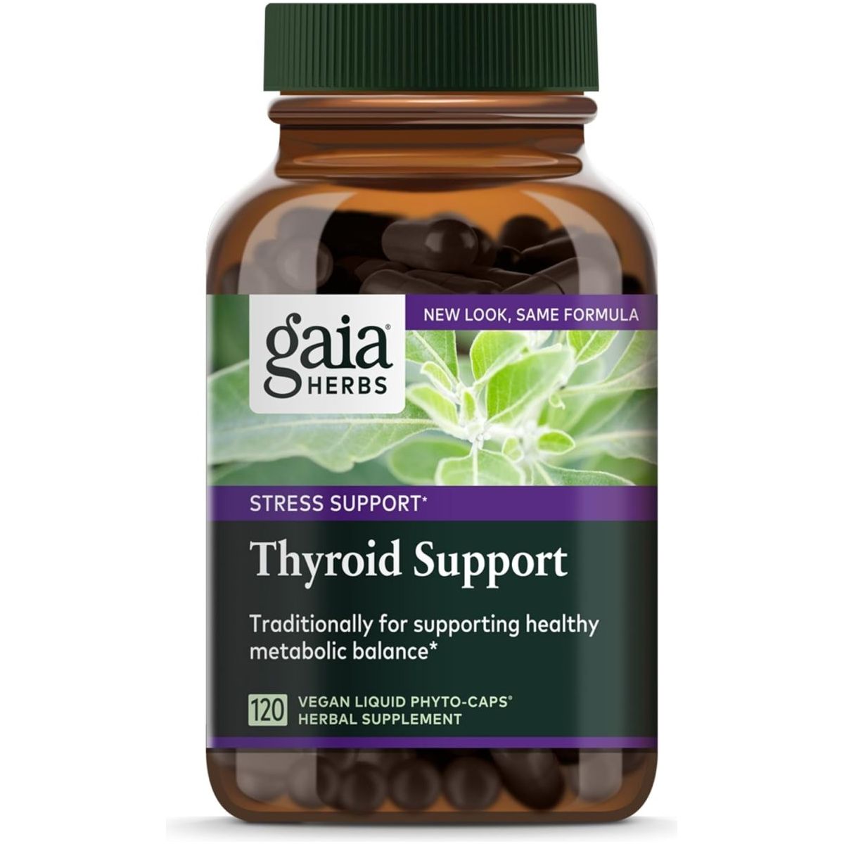 Gaia Herbs Thyroid Support - Made with Ashwagandha 120 Capsules - Suppviv
