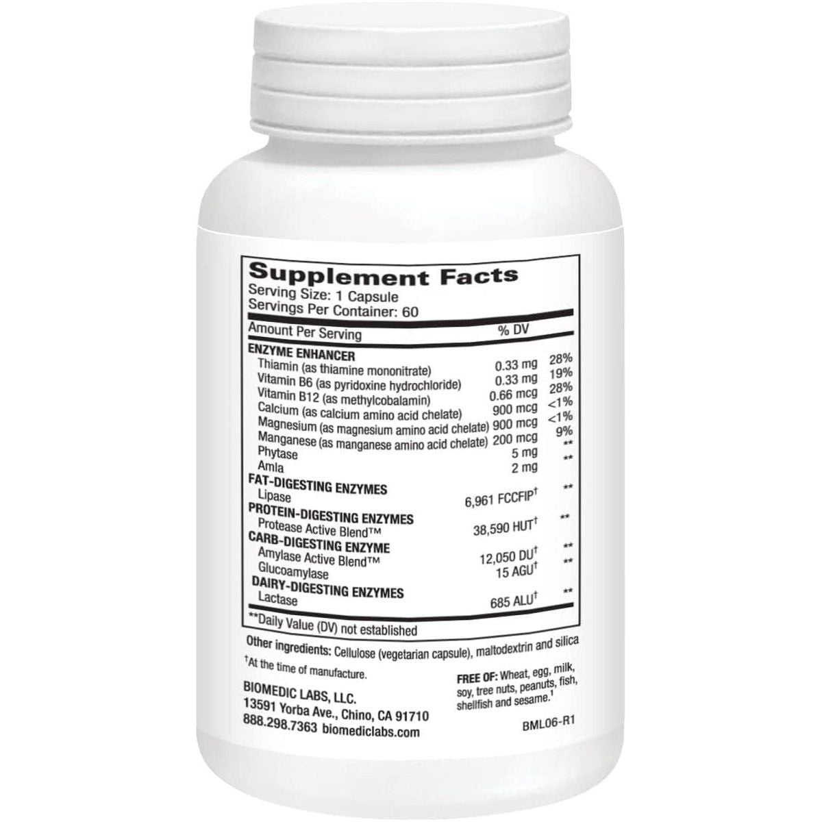 Gallbladder Formula Lipase & Protease and Amylase Digestive Enzymes 60ct 1 PACK - Suppviv