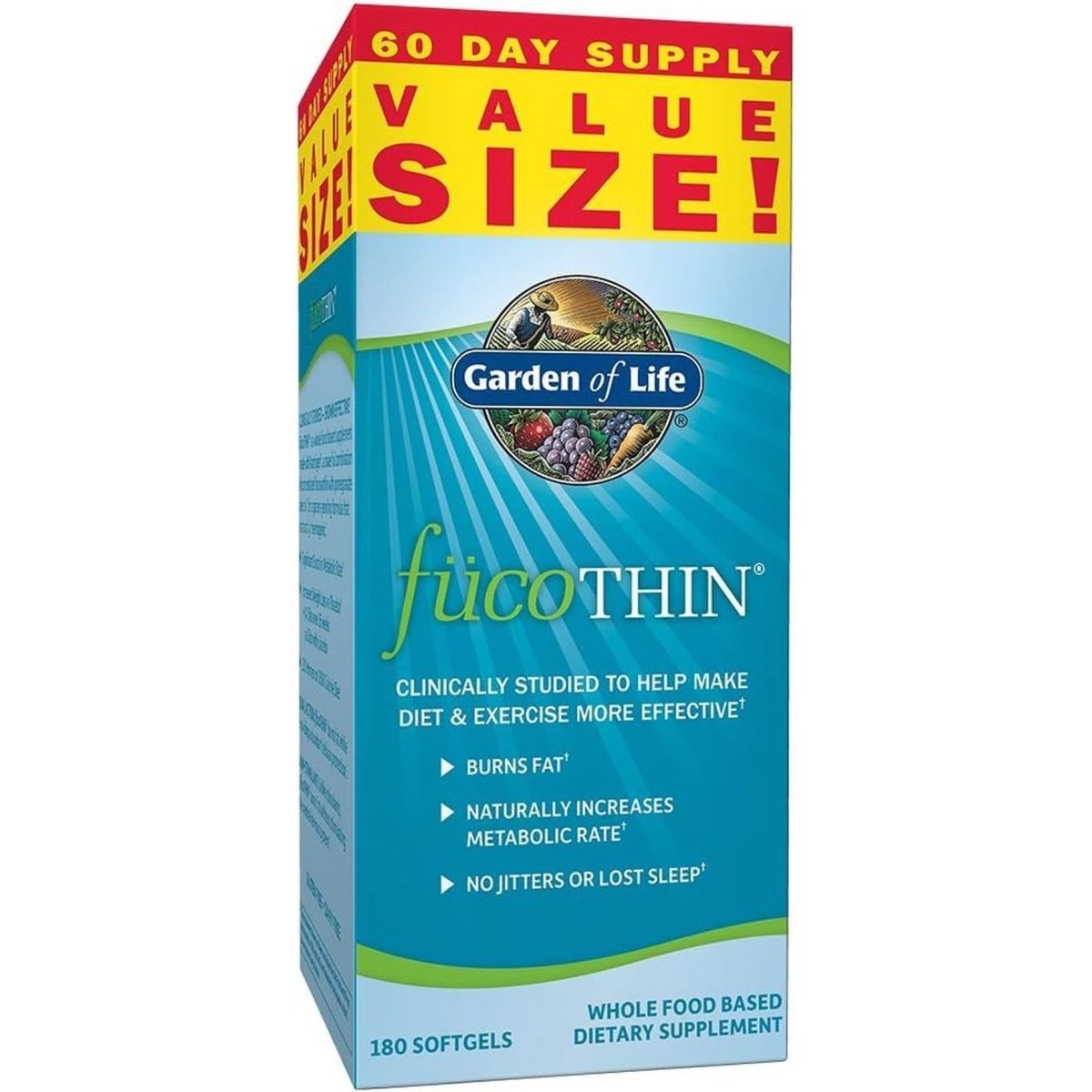 Garden of Life Fucoxanthin Supplements - Fucothin Diet Pill for Weight Loss, 180 Count - Suppviv
