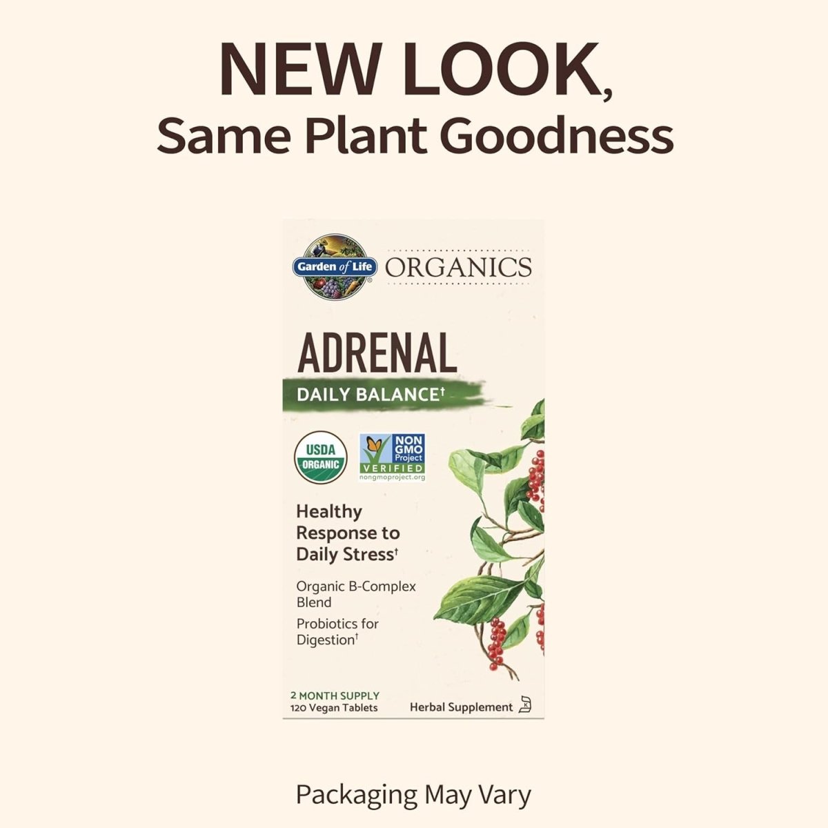 Garden of Life Organics Adrenal Daily Balance (120 Tablets) - Suppviv