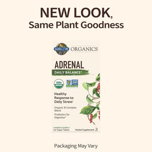 Garden of Life Organics Adrenal Daily Balance (120 Tablets) - Suppviv