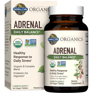Garden of Life Organics Adrenal Daily Balance (120 Tablets) - Suppviv