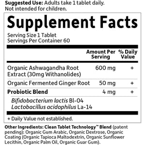 Garden of Life Organics Ashwagandha Stress, Mood & Energy Support Supplement (60 Tablets) - Suppviv