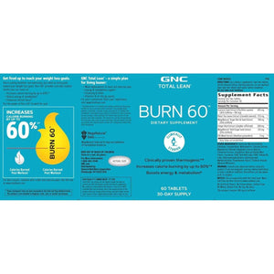 GNC Total Lean Burn Pills 60 Capsules 1 PACK.