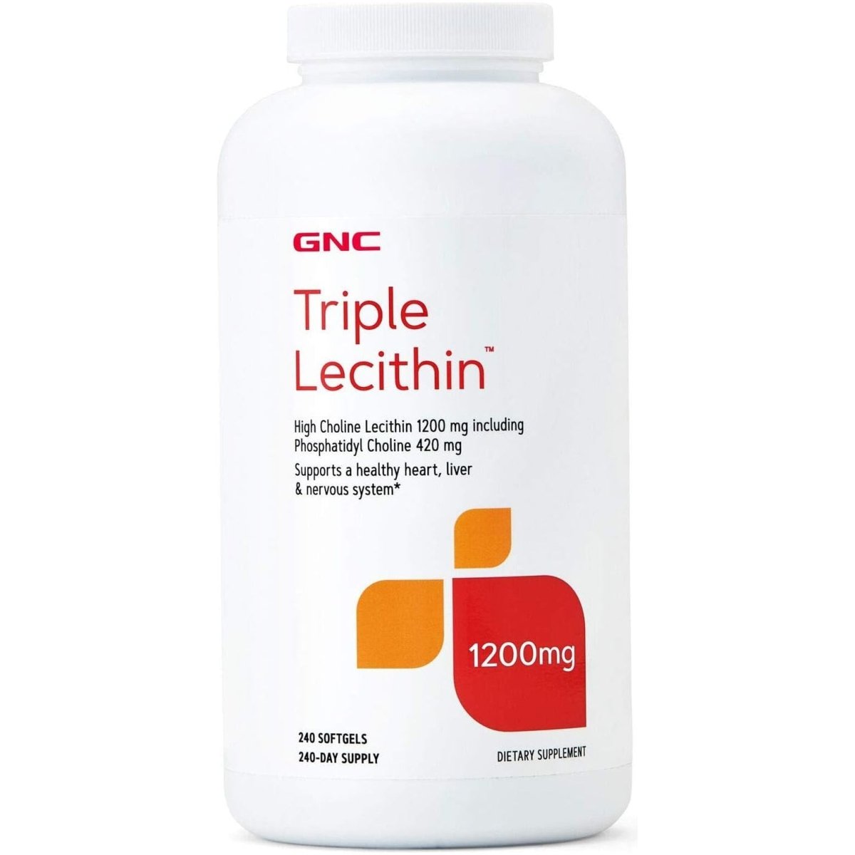 GNC Triple Lecithin 1200Mg Supplement, Supports a Healthy Heart, Liver and Nervous System, 240 Servings - Suppviv