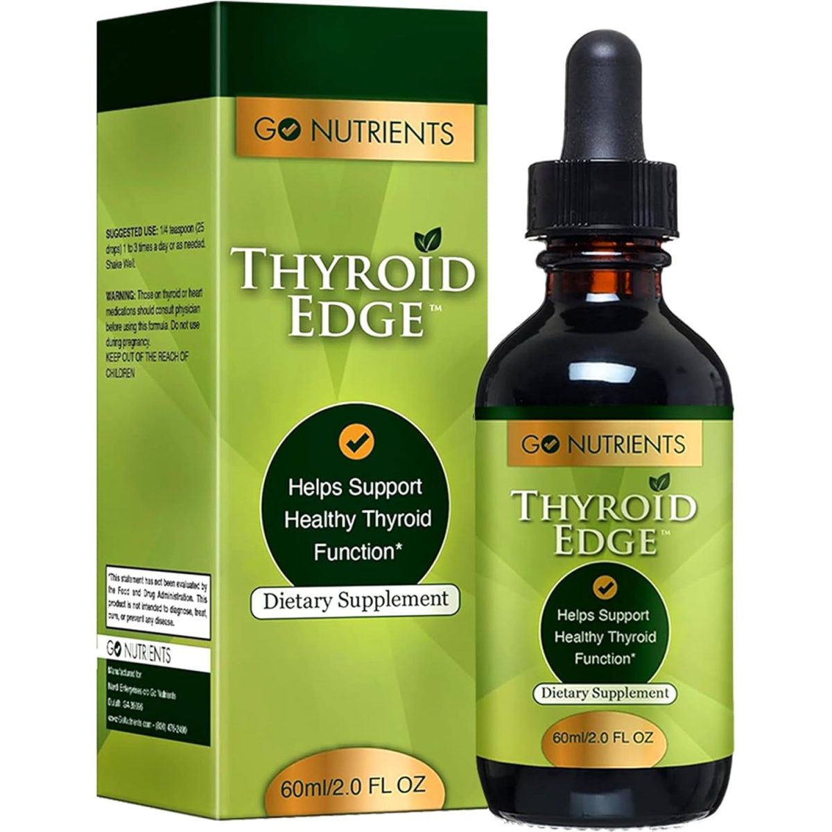 Go Nutrients Thyroid Edge - Thyroid Support for Women & Men 1 PACK - Suppviv