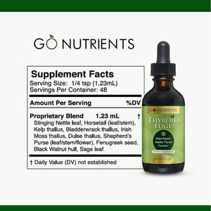 Go Nutrients Thyroid Edge - Thyroid Support for Women & Men 1 PACK - Suppviv