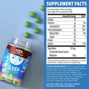Good Day Chocolate Melatonin - Adult Natural Sleep Aid Supplement 80 Count - Suppviv