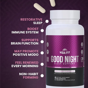 Good Night Natural Sleep Aid for Adults – Melatonin 3Mg 30 Days Supply - Suppviv
