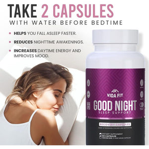 Good Night Natural Sleep Aid for Adults – Melatonin 3Mg 30 Days Supply - Suppviv