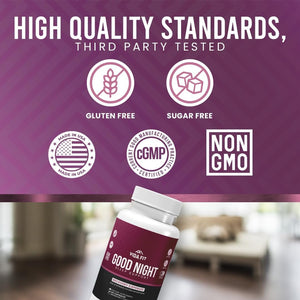Good Night Natural Sleep Aid for Adults – Melatonin 3Mg 30 Days Supply - Suppviv