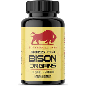 Grass Fed Bison Organ Supplement, Supports Whole Body Wellness (180 Capsules) - Suppviv